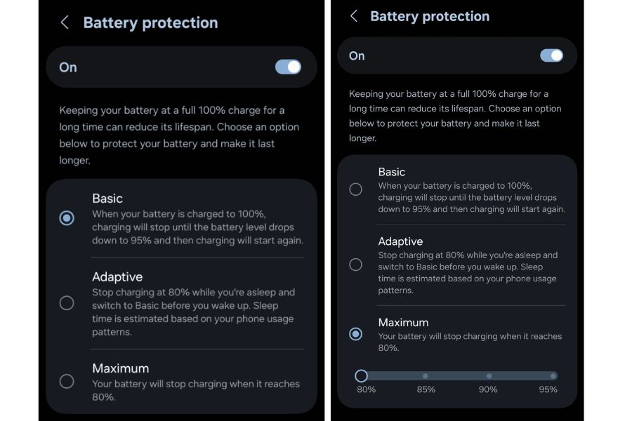 One UI 7 feature of adjustable battery protection